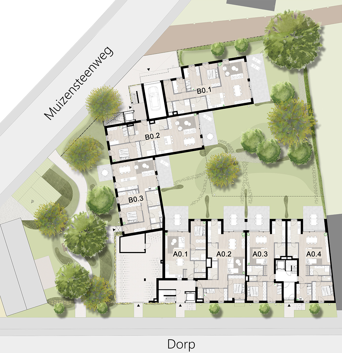 Bouwbedrijf Schoovaerts - Gelijkvloers - gebouwen A en B